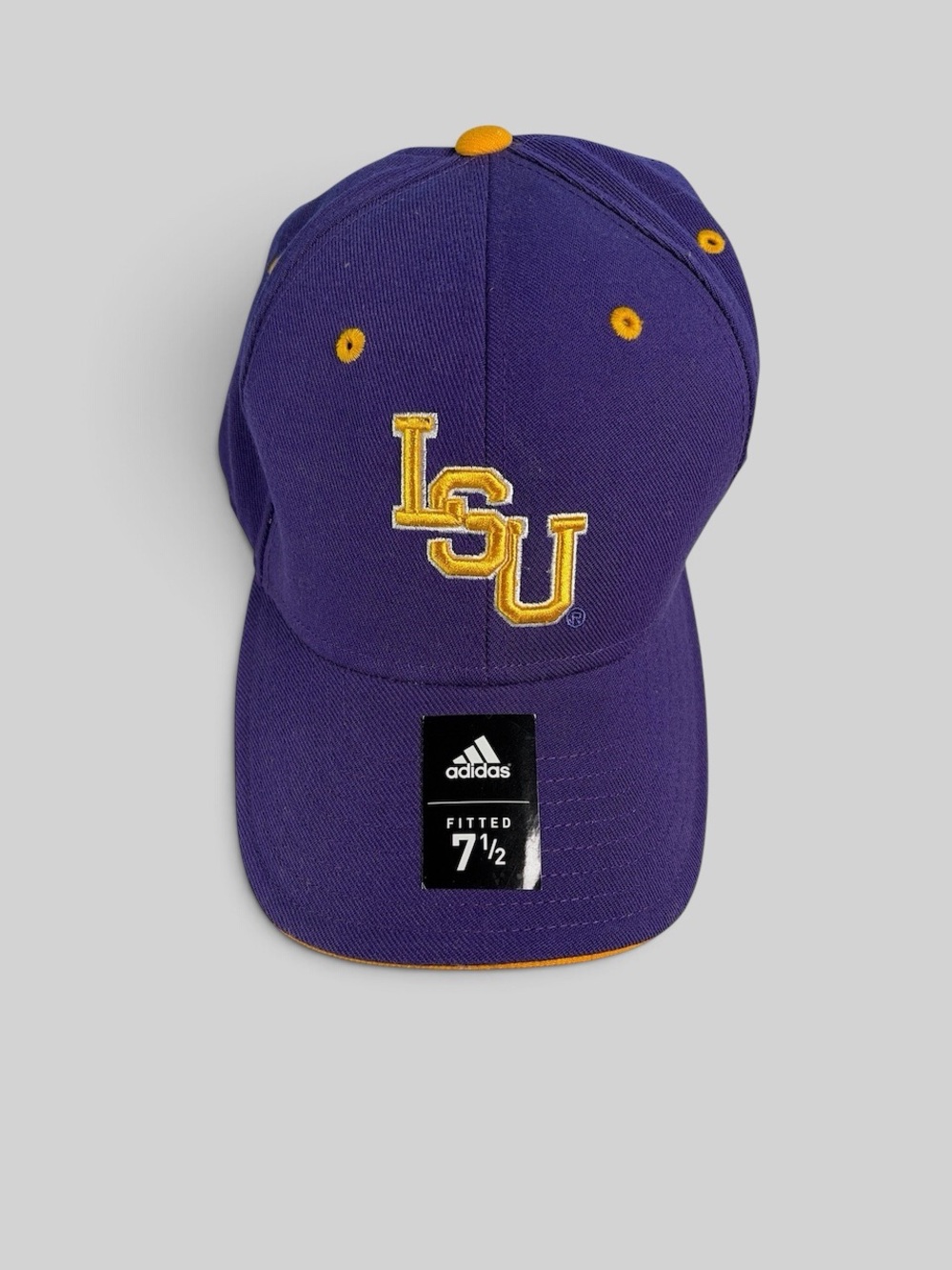 LSU Tigers adidas Hat Cap Fitted Unisex 7.5 Purple & Yellow